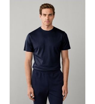 Hackett London para hombre. HM5000153 Camiseta Pique marino (XL), Casual, Manga corta, Lyocell