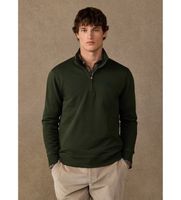 hackett london para hombre hm5800195 sudadera algodon con cremallera y logo verde l casual