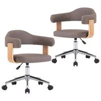 sillas comedor giratorias 2 uds madera curvada tela gris taupe vidaxl