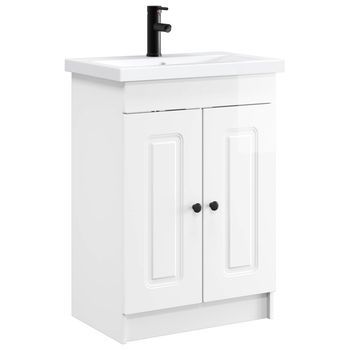 Juego De Muebles De Baño Blanco Brillante 78,5 X 37,5 X 81 Cm Vidaxl