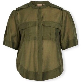Vila Blusa Alinine Shirt 2/4 - Ivy Green para mujer