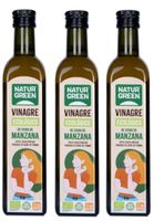 naturgreen vinagre de sidra de manzana sin filtrar bio 3x500 ml