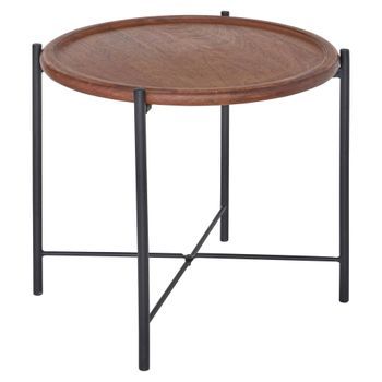 Mesa Auxiliar Mesta Redonda Ø20,5 Cm Madera Y Metal