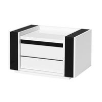 mesita de noche lina 2 cajones r blanco y negro r 71 x 42 x 45 cm