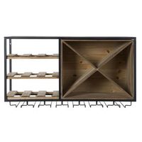 botellero abeto metal 80x24x44 natural