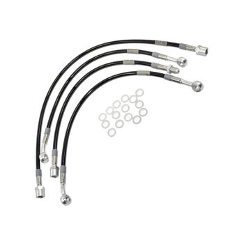 Kit latiguillos de freno metálicos Moto Guzzi V 50 II completo negro