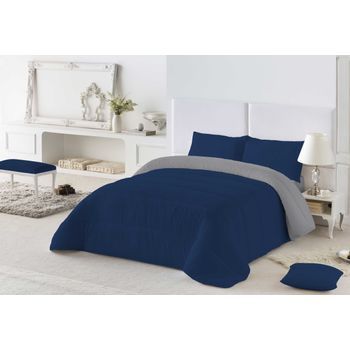 Edredon Nordico Reversible Bicolor Azul 1/l.807 Gris Cama 135