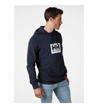 Helly Hansen para hombre. 53289 Sudadera HH Box Hoodie marino (S), Casual, Algodón, Manga larga
