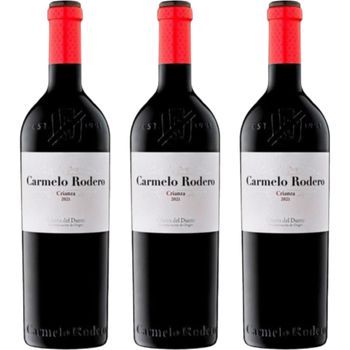 Carmelo Rodero Crianza, Vino Tinto Español Con Tempranillo Y Cabe 75 Cl 15 % Pack 3 Botellas