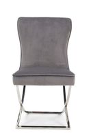 giovanni grey velvet dining chairs - grey