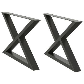 Patas Para Mesa，pierna De Mesa De Centro 2 Uds Acero Antracita 70x(42-43,3) Cm
