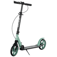 homcom patinete plegable para adultos y ninos de 14 anos scooter con manillar ajustable 915x365x91-104 cm verde   aosom espana