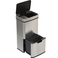 cubo de basura de cocina de reciclaje plata  75l