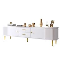 mueble de tv de 170 cm - esquinas curvas - mueble de salon con laterales ondulados - tiradores - color negro