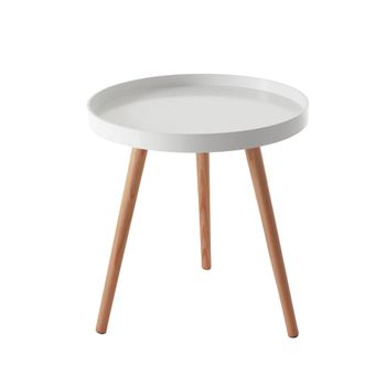 Mesa de centro de fibra de madera blanca cm. Al.51 x ø.49