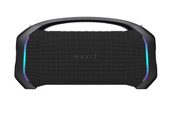 havit Altavoz Bluetooth portátil, altavoces fuertes de 200 W máximo con graves profundos, altavoz inalámbrico para exteriores IPX6 impermeable, luz RGB, estéreo TWS, ecualizador, para fiesta, playa
