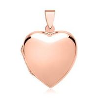 medallon de corazon grande chapado en oro rosado pulido