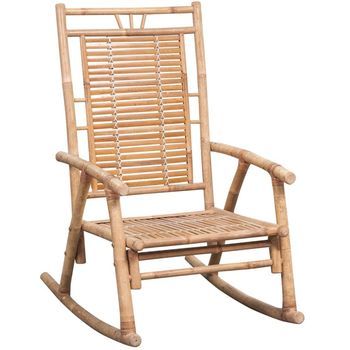 Silla Mecedora | Sillón Balancín Relax Con Cojín Bambú