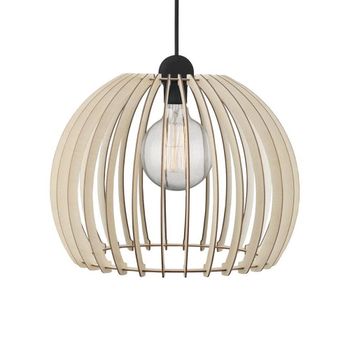 Lámpara de techo colgante natural nórdico de madera y cable negro