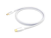 cable usb-c macho usb-c macho usb 32 1m transferencia 10g 5a 100w color blanco