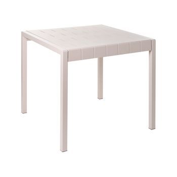 Mesa De Jardín De Material Sintético De 4 Plazas Resistente A La Intemperie Al Aire Libre Patio Beige Bartica