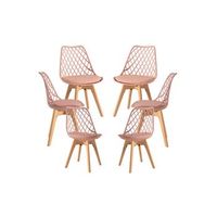 pack 6 sillas mima de polipropileno 824943 cm - rosa avellana