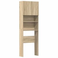armario de lavadora madera ingenieria roble sonoma 64x24x190 cm vidaxl