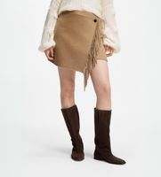 boss para mujer 50568685 falda mini vafrina de flecos marron 38 casual lana