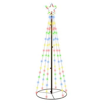 Árbol De Navidad Cónico 108 Led De Colores 70x180 Cm Vidaxl