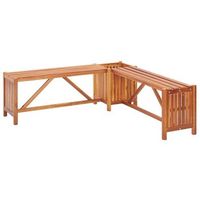 banco de jardin  banco de exterior  silla de jardin con 2 jardineras acacia maciza 117x117x40 cm