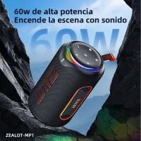 zealot-mp1 altavoz bluetooth portatil 60w altavoz exterior bluetooth 54 con ipx6 impermeable 10h de tiempo de reproduccion para acampar y hacer senderismo