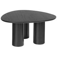 mesa de centro triangular decorativa de madera negra estilo retro sala de estar dacoma
