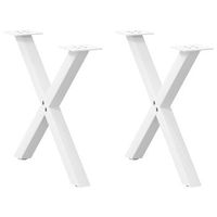 patas para mesa de centro en forma de x 2 unidades color blanco 50 x 42-43 cm acero vidaxl