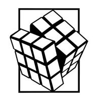 decoracion pared de metal rubiks cube negro 64x69 cm
