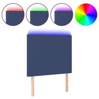 cabecero con luces led tela azul 100x5x118128 cm