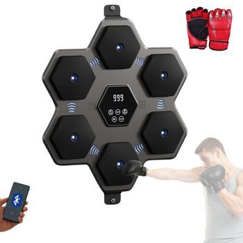 Máquina De Boxeo Musical De Led Con Guantes De Boxeo (2 Modos, 45x45x5 Cm)