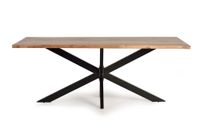 mesa de comedor en madera acacia natural y patas de metal 180 cm