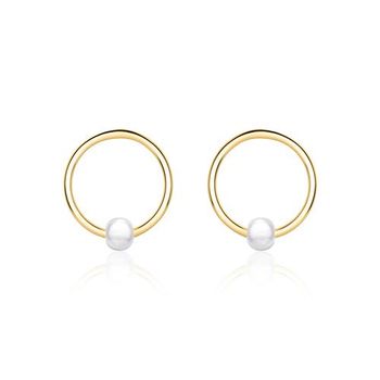 Pendientes círculo de bolas de plata 925 bañadas en oro