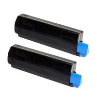 compatible twin pack oki 44917607 black toner cartridges 2 pack