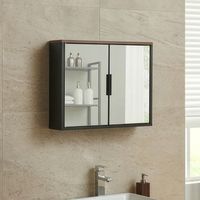 armario bano de pared svanes con espejo 50x60x15cm - negronogal encasa