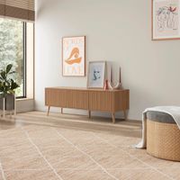 mueble tv 3 puertas efecto roble 130 cm largo