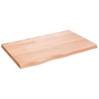 tablero mesa madera roble tratada marron claro 80x50x2-4 cm vidaxl