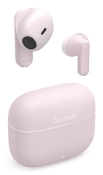 Auriculares Hama inalámbricos True Wireless Bluetooth con micrófono y control táctil rosa