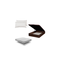 pack canape de madera wengue  colchon pro nature  almohada fibra - envio y montaje incluidos - 90x190cm