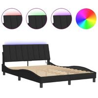 estructura de cama con led sin colchon hanko terciopelo negro 120x200 cm vidaxl
