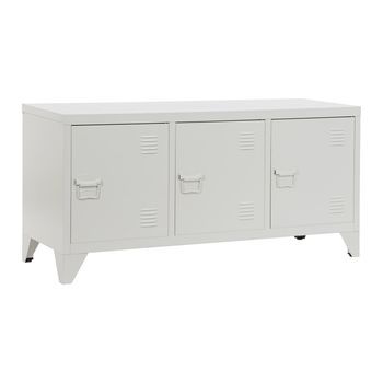 Mueble Tv Metal 120x40x58 Taquilla Blanco