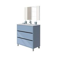 mueble de bano con lavabo ceramico integrado funcional
