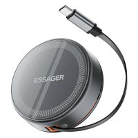 essager z19 cargador inalambrico 3 en 1 de 15w con cable retractil diseno de soporte para telefono base de carga inala