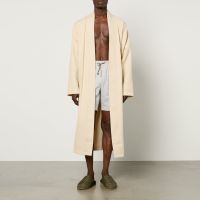 boss bodywear kimono waffle cotton-blend dressing gown - l