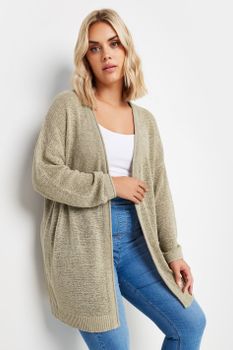 Yours Cárdigan Abierto De Punto Beige , Mujer Curvy Y Tallas Grandes, Yours